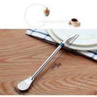 Ống hút kèm thìa khuấy bằng inox, muỗng khuấy kèm ống hút cực tiện lợi( Hộp 5 chiếc )
