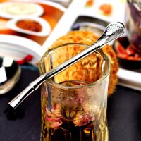 Ống Hút Kiêm Muỗng Inox Dài 16Cm Tiện Lợi