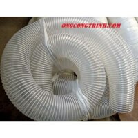 Ống hút mùi hút bụi phi 120mm thông gió Lõi thép lò xo siêu bền nhựa PVC trong suốt co giãn (BÁN lẻ 1 mét)