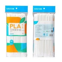 Ống hút PLA thân thiện với môi trường, dùng một lần, đóng gói riêng lẻ, dùng cho đồ uống, sữa đậu nành, trà sữa, nước uống, ống hút trong suốt có thể uốn cong và phân hủy sinh học