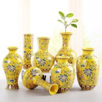Ống hút sẵn có Bình vẽ tay Miệng nhỏ Celadon Gốm sứ Nướng Hoa Sứ Bình trồng trọt Mini Thủy canh Retro Hoa trang trí Lễ trà Tàu hoa nhỏ 2.26 /