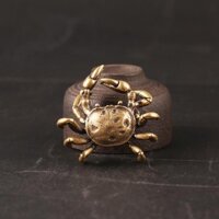 Ống hút sẵn có Cua bằng đồng thau nguyên khối Trà đau khổ Đồ trang trí ô tô cho thú cưng Đồ thủ công cổ Đồ trang trí sưu tập Sản phẩm gian hàng 12 * 25 / / 24 / liupyou.ph