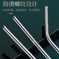 Ống hút thép không gỉ chống trầy xước đa năng 304 ống dày ngắn ống dài đường kính lớn ống hút trà sữa bao bì độc lập 250D317