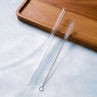 Ống Hút Thủy Tinh Loại Lớn Hút Trân Châu Kèm Cọ Rửa - Đường Kính 14mm, Dài 22 - 25cm - Dài 22cm - Ống đầu Tròn