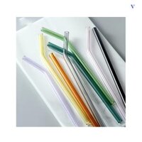 Ống Hút Thủy Tinh Thẳng Hoặc Cong Nhiều Màu