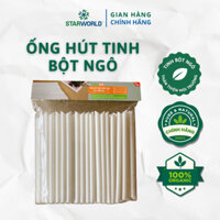 Ống Hút Tinh Bột Ngô STAR WORLD Bịch 100 Cái An Toàn Cho Sức Khỏe, Bảo Vệ Môi Trường