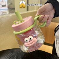 Ống hút trà dung tích lớn rò rỉ chịu nhiệt độ cao cốc bụng lớn bằng nhựa dễ thương