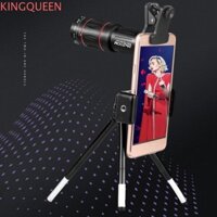 Ống kính điện thoại di động quang học KINGQUEEN HD, Ống kính điện thoại di động Zoom một mắt đa năng, Chân máy kính thiên văn ống đơn Ống kính tele 18x25 Khảo sát ống kính điện thoại di động