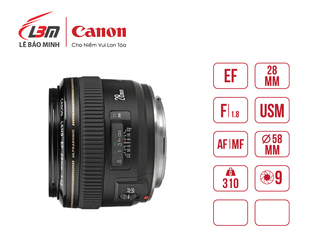 Ống kính Canon EF28mm f/1.8 USM