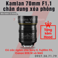 Ống kính Kamlan 70mm F1.1 - Lens siêu chân dung xóa phông dành cho Fujifilm, Sony, Canon EOS M và M43