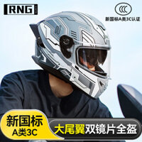 Ống kính kép mũ bảo hiểm xe máy tùy chỉnh, spoiler lớn, tai nghe Bluetooth, mũ bảo hiểm xe máy toàn mặt
