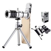 Ống kính lens camera cho điện thoại tele zoom 12x – Có tripod