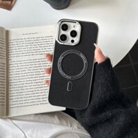 Ống Kính Sang Trọng Pha Lê Kim Cương IPhone Từ Tính Ốp lưng IPhone 16 Pro Max 15promax 14 13 Ốp Lưng Da Nhiều Lớp Vỏ Chống Sốc