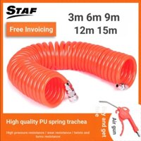 Ống lò xo khí nén PU khí nén với phụ kiện máy nén khí chung Máy bơm không khí Ống dẫn ống có thể thu vào áp suất cao 6 / 8 / 10mm