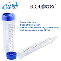 Ống ly tâm nhựa (Falcon) 15ml/50ml nắp phẳng/nắp rãnh, 25 cái/gói-tiệt trùng, Biologix LABTECH SHOP