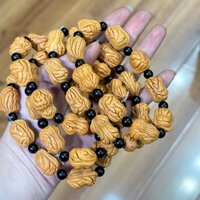 Ống ngậm miệng đào cao cấp, họa tiết rồng Qinling, hạt đậu chơi, dây dài cầm tay, vòng ngậm miệng đào không đều cho nam và nữ