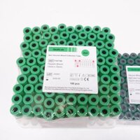 Ống nghiệm HEPARIN LITHIUM chân không nắp cao su xanh lá cây 2ml (Combo 100 ống) AN PHÚ
