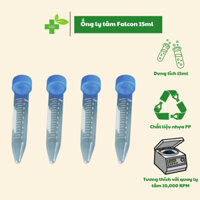 Ống Nghiệm Li Tâm (Fancol) Nhựa, Có Nắp Đậy Vặn Nút 15ml (Túi 100 cái)