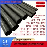 Ống sợi Carbon 3k Ống Carbon rỗng Độ dày tường Đường kính 0,5mm 5 6 7 8 9-20mm Ống sợi Carbon siêu nhẹ