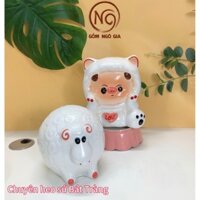 Ống sứ Tiết Kiệm-Lợn Đất đựng tiền-heo sứ tiết kiệm cừu trắng- Ống đựng tiền Gốm Ngô Gia-Bát Tràng