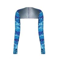 Ống tay chống nắng nữ choàng vai tay xỏ ngón cái che mu bàn tay vải thun co giãn thoáng mát - Caro Hải quân