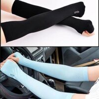 Ống Tay Chống Nắng Xỏ Ngón, Găng Tay Chống Nắng Hàn Quốc Chống Tia UV Dành Cho Nam Và Nữ Lets slim Cao Cấp - Màu Đen