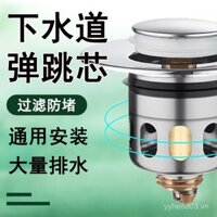 Ống thoát nước bằng đồng hoàn toàn, lõi nảy cho bồn rửa, nút thoát nước bồn rửa tay, phụ kiện chống mùi