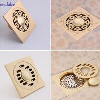 Ống thoát nước sàn DALEE, Ống thoát nước vòi hoa sen vuông bằng đồng thau có thể tháo rời, Tấm lót gạch chống thấm nước tiện lợi Phụ kiện vòi hoa sen trong phòng tắm