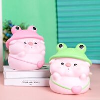 Ống Tiết Kiệm Heo Đội Nón Ếch 2 Màu Heo Đất Trang Trí Ống Đựng Tiền