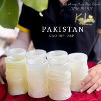 Ống trúc, lọ trúc đựng bút viết để bàn siêu đẹp đá ngọc pakistan - cao 10cm đường kính 8cm
