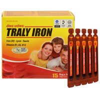 Ống uống Traly Iron, hỗ trợ bổ sung sắt, vitamin và các acid amin