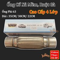Ống Xả Mềm Ô Tô Phi 63 Hàng 4 LỚP Cổ Xả Mềm Ô Tô 45 Chỗ, Xe Tải 3T5, 4,5,8 Tấn - Ruột Gà Ô Tô Chống Rung, Giảm Thanh