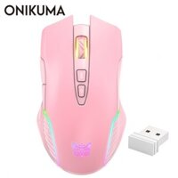 Onikuma CW905 Chuột chơi game không dây có dây hoặc 2.4GHz Sạc lại 3600 DPI Chuột hồng cho máy tính xách tay PC Girl Gamer