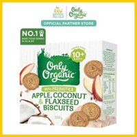 Only Organic Baby Snack Bánh quy dừa & hạt lanh Apple 100g [10 mos +] (Giàu sắt, Hữu cơ)