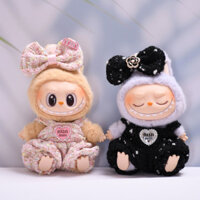 Only selling clothes]17cm 15cm V1V2 thế hệ Mặt dây chuyền Labubu v1v2 quần áo Bộ quần yếm phong cách Xiaoxiang
