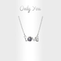 Only you Bạc S925 100 ngôn ngữ Anh yêu em Ký ức tình yêu chiếu mặt dây chuyền