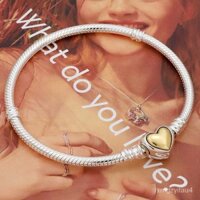 Onmed Gold Original Moments Trâm cài hình trái tim rắn, vòng tay, dây chuyền, charm bạc sterling 925, DIY Pandora, Do Thái