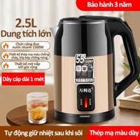 ONR-Ấm Đun Nước Điện 2.5L, Chống Bỏng Hai Lớp, Nhanh Chóng Đun Sôi Nước,Ấm Siêu Tốc Thuỷ Tinh