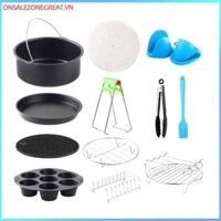 Ons 12 Chiếc Nồi Chiên Không Khí Bộ Phụ Kiện Nồi Chiên Không Khí Cấp Thực Phẩm 7 Inch Có Giỏ Bánh Pizza Chảo Inox Xiên Giá Tại