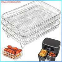 Ons 3 Lớp Chảo Chiên Không Khí Giá Xếp Chồng Nướng Thép Không Gỉ Airfryer Lò Nướng Nồi Hấp Tiện Ích Nhà Bếp Dụng Cụ Nấu Ăn Tại