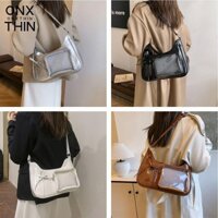 Onxthin Túi Ita trong suốt, Túi đeo vai Lolita DIY Jk, Túi xách nữ da có sức chứa lớn Bông tai Harajuku