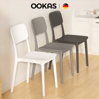 OOKAS Ghế Nhựa Đúc Tựa Lưng Phòng Có Thể Xếp Chồng，Ghế Tựa Lưng Ngồi Quán Cafe Nhà Hàng