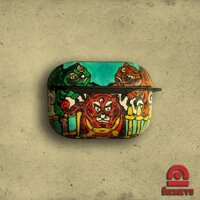 Ốp airpod Đỏ Case - mẫu Ngũ Hổ - Ốp da cho airpod 1/2/3/4 - airpod pro