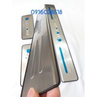 Ốp bậc cửa Kia Morning 2008 2009 2010 2011 INOX nẹp bước chân, chân kính INOX, ốp đèn pha hậu