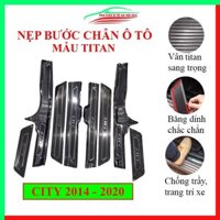 Ốp bậc cửa nẹp bước chân TITAN ô tô City 2015-2020 chống trầy bảo vệ xe