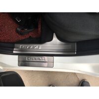 Ốp bậc cửa, nẹp bước chân xe Honda City đời 2014-2020 mẫu Inox