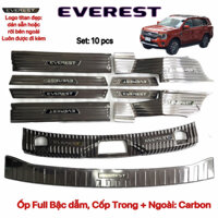 Ốp bậc cửa Nẹp bước chân xe Ford Everest 2023 2024 2025 2026 Carbon chống trầy cốp Phụ kiện trang trí