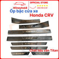 Ốp bậc cửa, Nẹp bước chân trong ngoài xe Honda CRV đời cuối 2023-2024 chất liệu Titan cao cấp