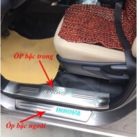 Ốp bậc cửa trong và ngoài xe Innova 2006-2021 mẫu inox