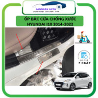 Ốp bậc cửa xe Hyundai i10 2016-2023, Nẹp bước chân ô tô Chất liệu Titan và Inox cao cấp